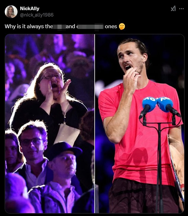 Woman who detected the Australian Open Star Alexander Zverev is ashamed of the body by cruel Internet trolls