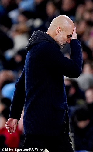 Pep Guardiola cut a frustrated man at the top of a frustrated club on a night of relief for Man City in the Champions League, writes Jack Gaughan