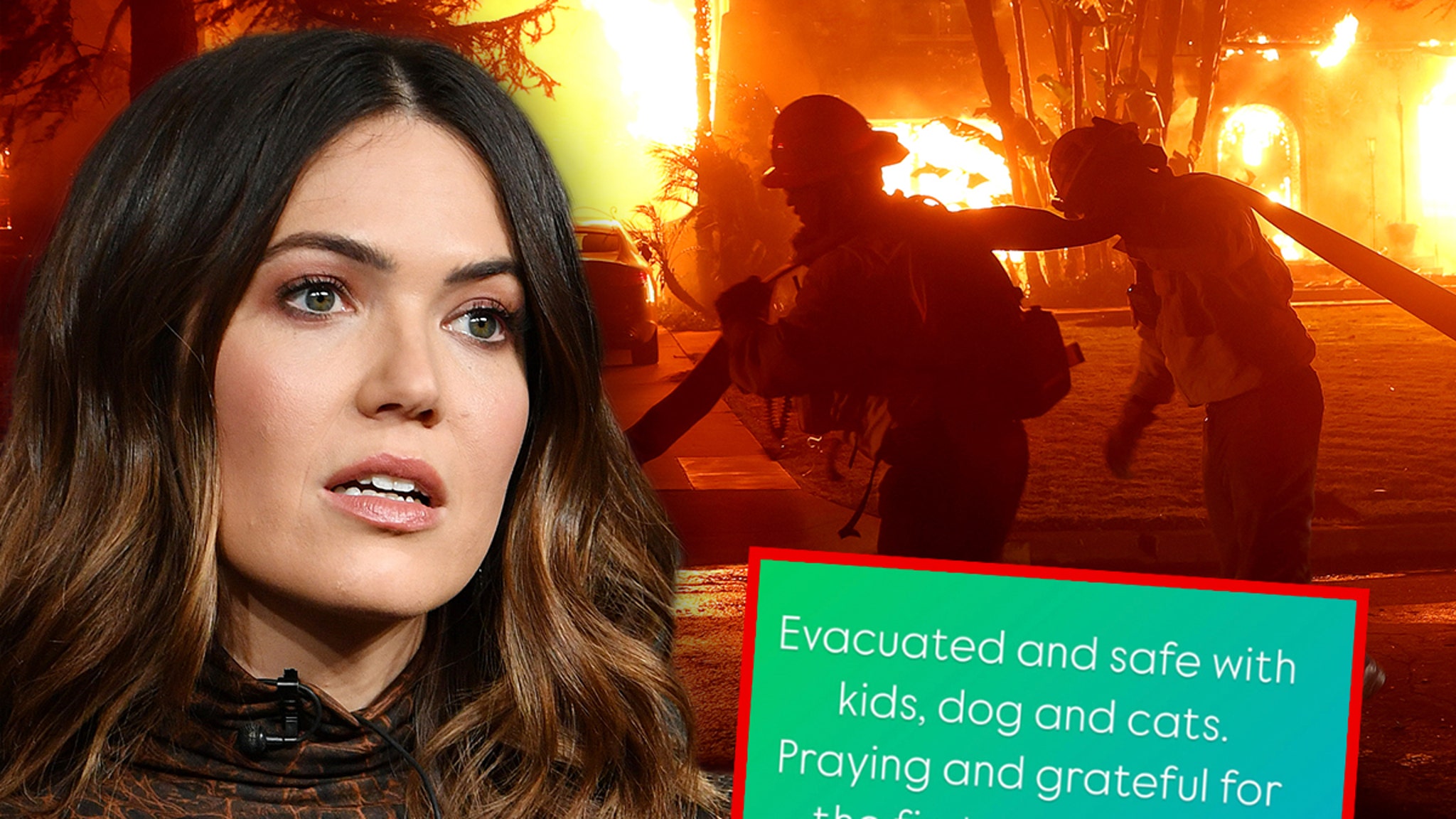 Mandy Moore evacuates with children and pets, unsure if her home is still standing amid wildfires