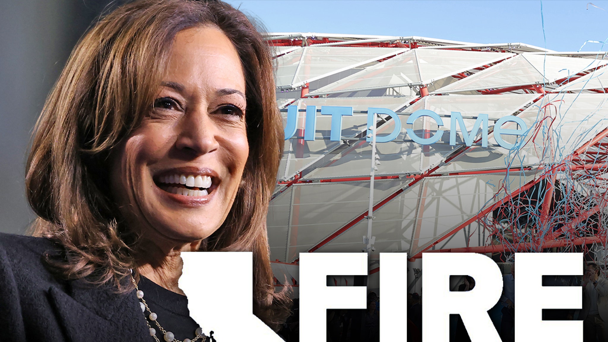 Kamala Harris and Doug Emhoff appear at Fireaid Concert, video on