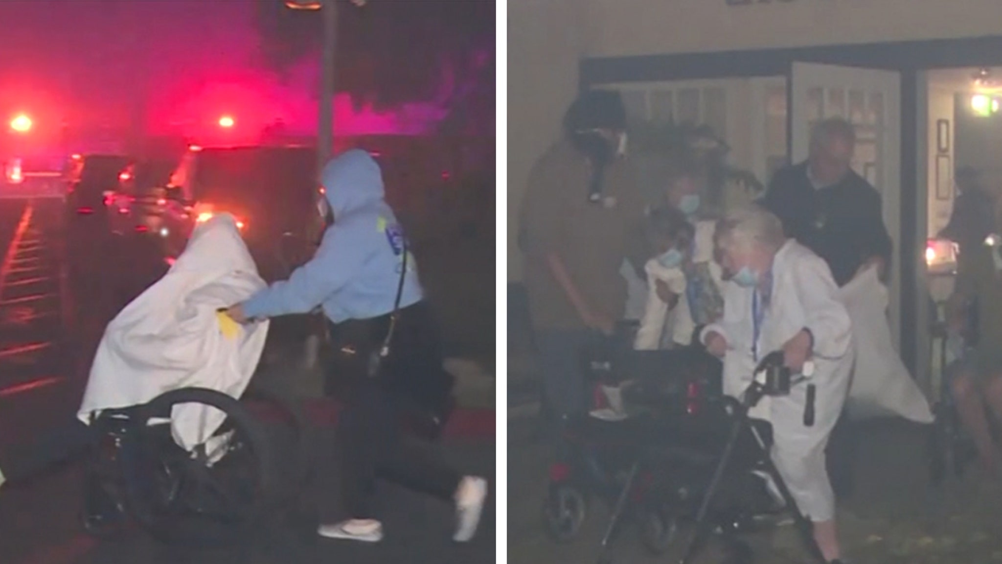 Pasadena seniors are evacuated as a devastating fire approaches, caught on video