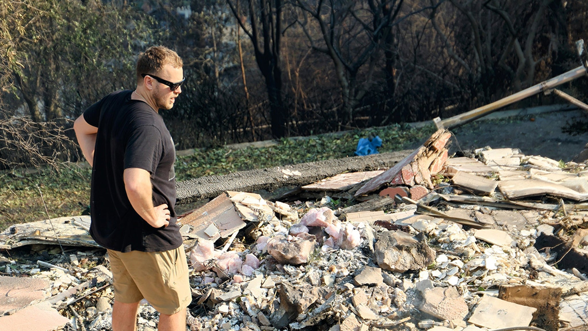 Spencer Pratt returns to the ruins of the Pacific Palisades House a few days after the fire