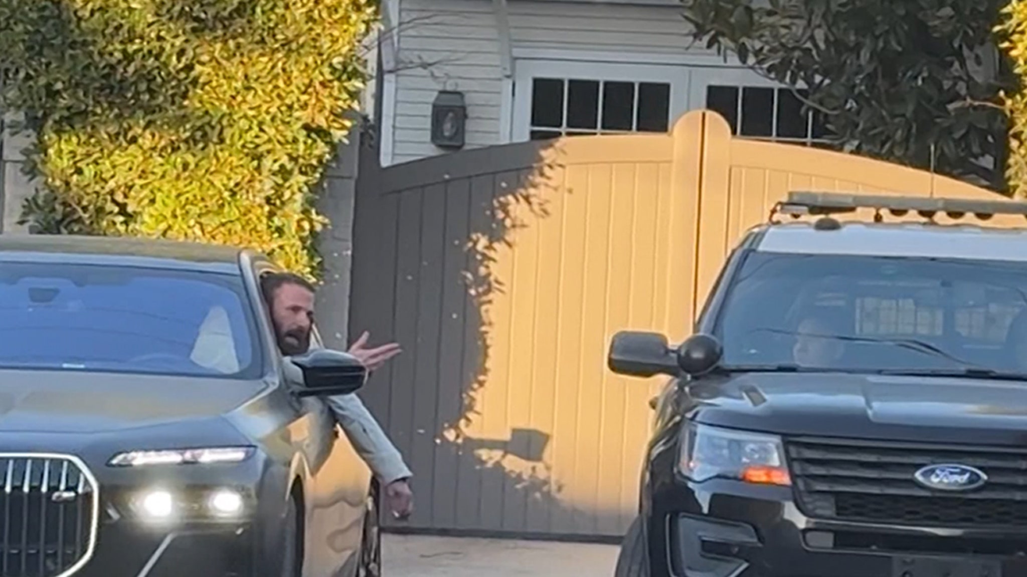 Ben Affleck has a tense interaction with LAPD cops outside Brentwood Home