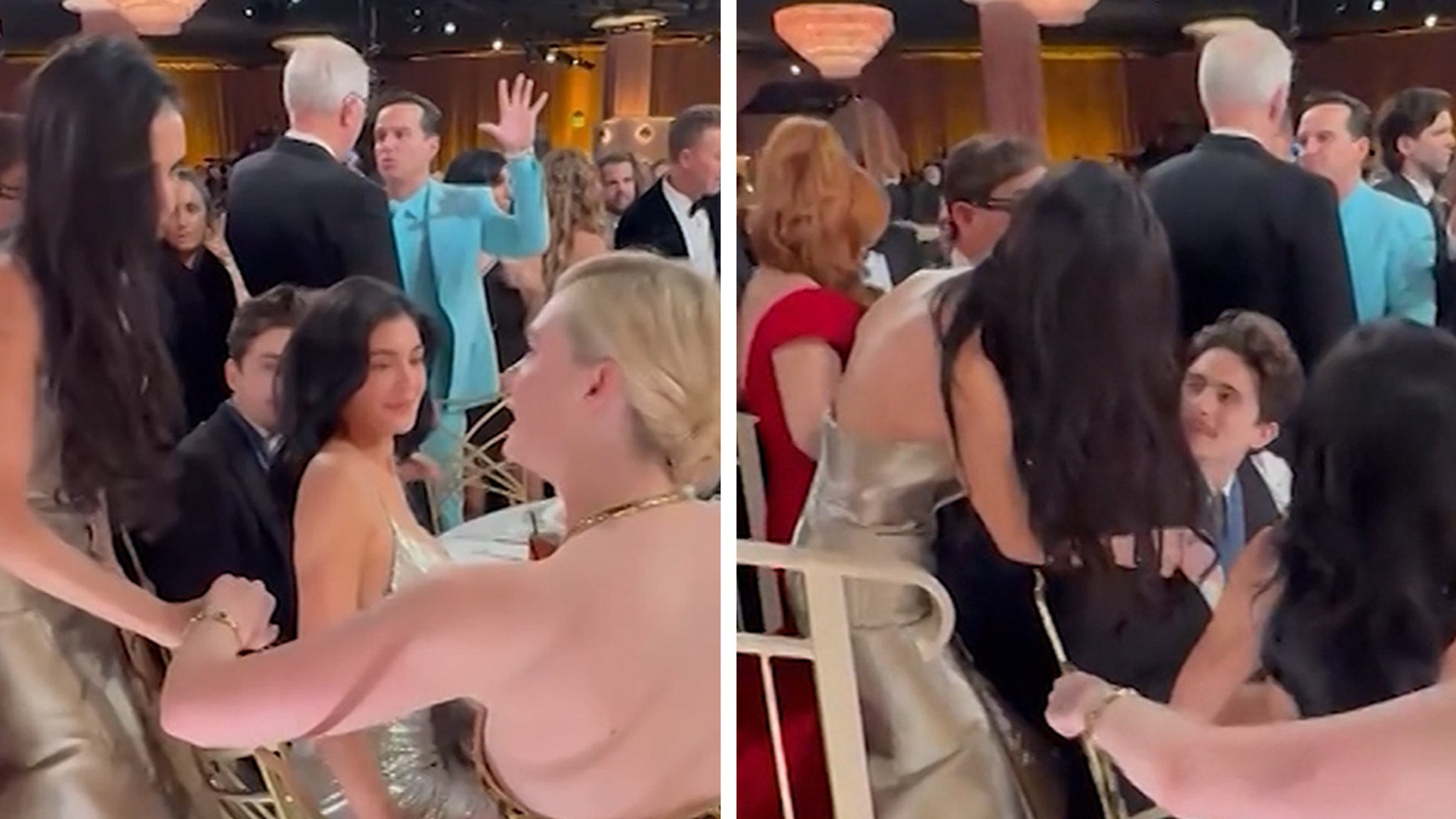 Demi Moore appears to snub Kylie Jenner while celebrating victory at the Golden Globes