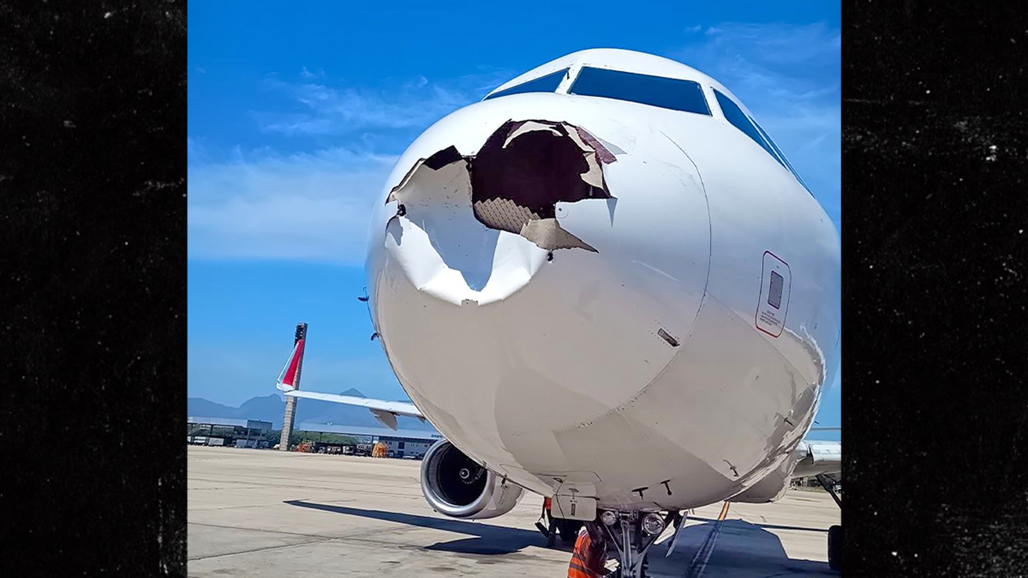 The aircraft makes an emergency landing after the nose of Vogel has hit Brazil