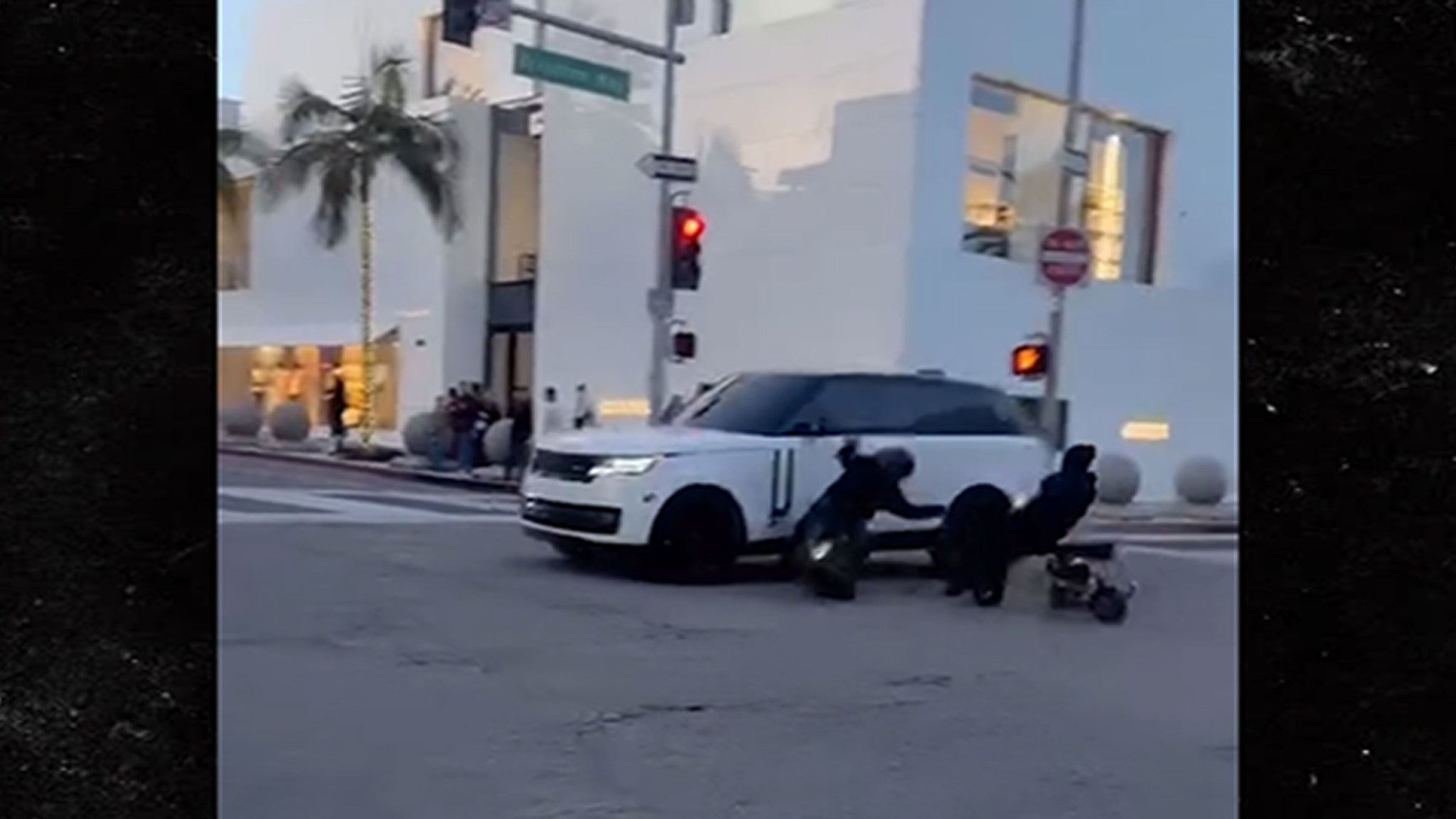 Rodeo Drive T-Bone Crash, Mini-Bikes Smash in Range Rover