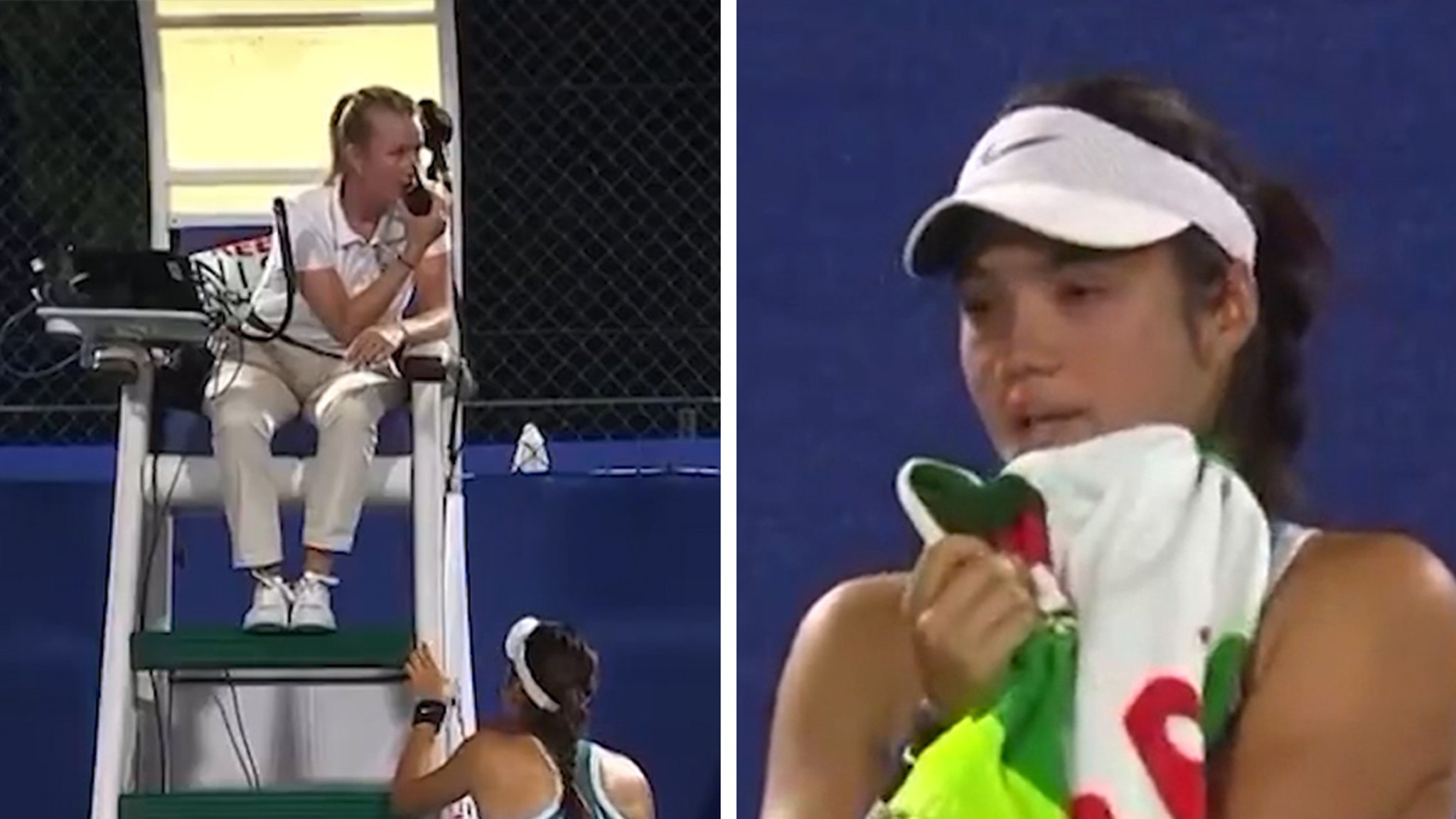 Tennis star Emma Raducanu breaks out in tears while the “fixed” fan takes part