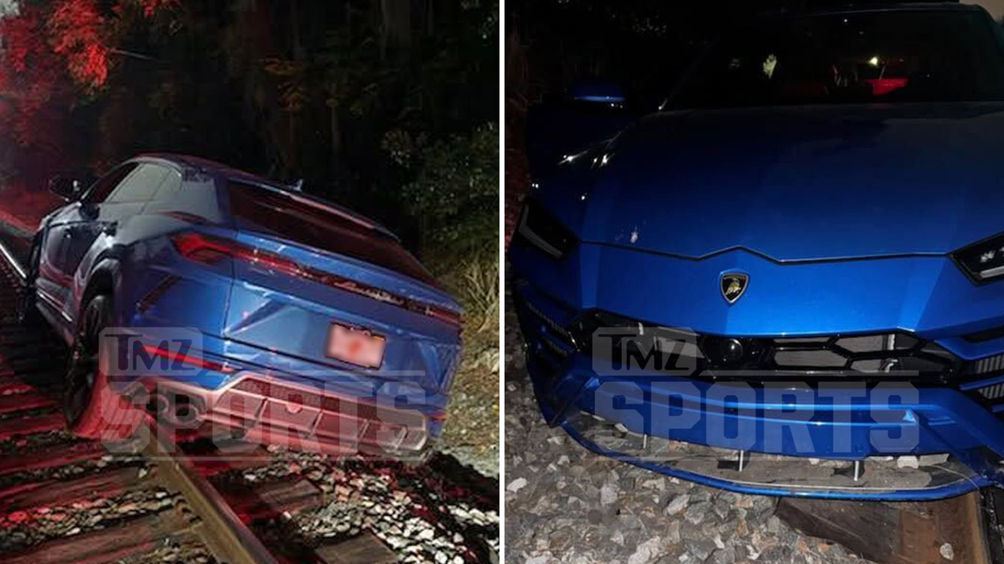 Marcus Jordan Habt Rest site photos show lamborghini glued to train traces