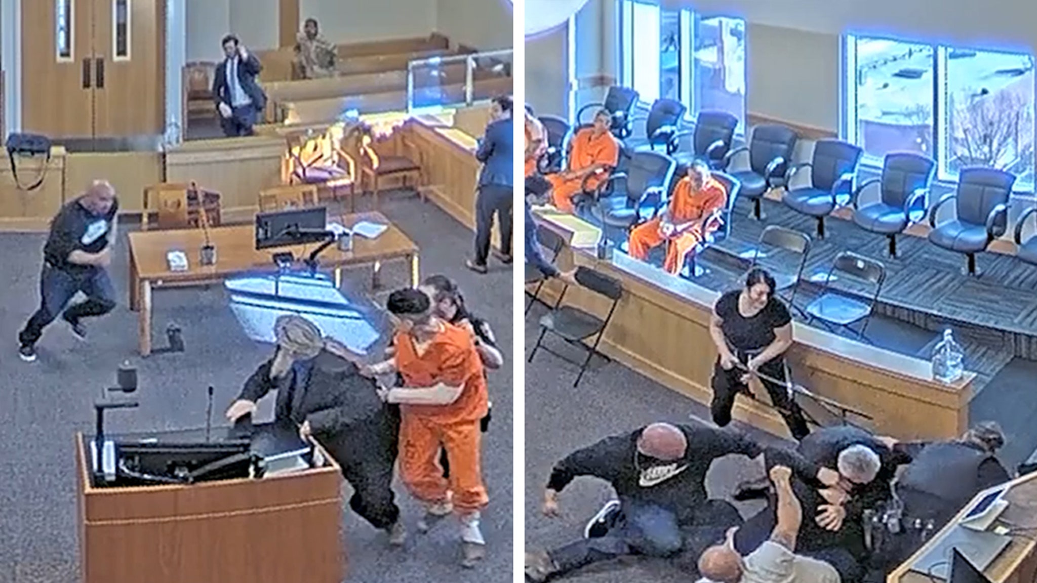 Suspect of murder from the victim's family in wild courtroom Brawl, video shows video shows