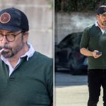 Dave Grohl smokes cigarette in the shop after the identity of Baby Mama comes out