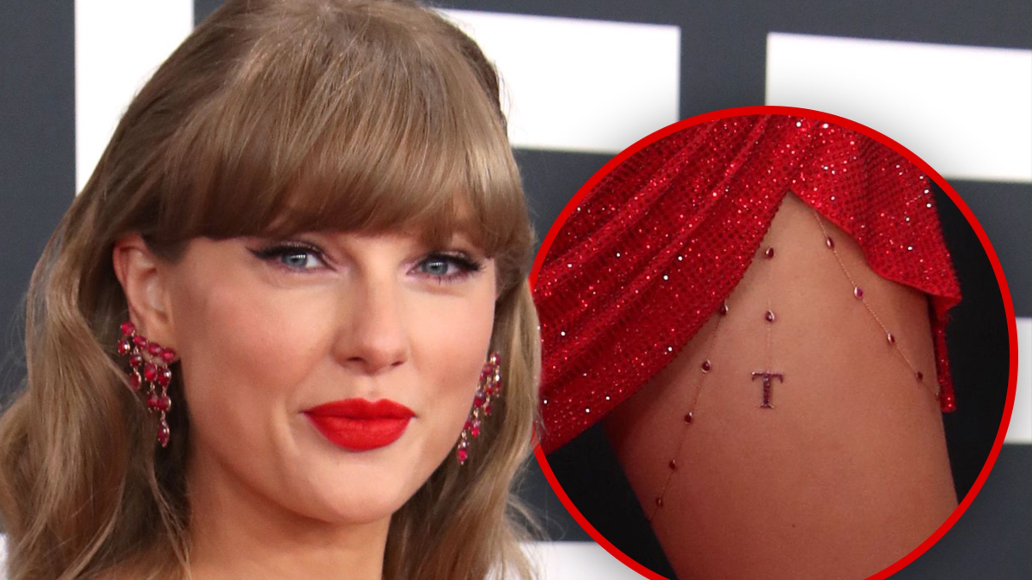 Taylor Swift wears chiefs red, 't' charm on the thigh until 2025 Grammy Awards