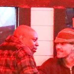 Justin Bieber takes a break of smoke while he catches up with Dave Chappelle