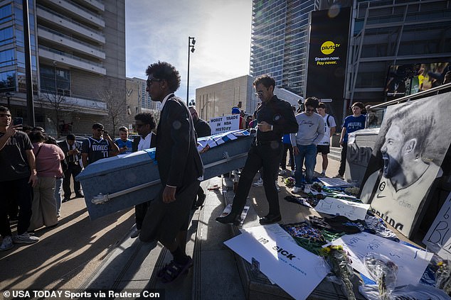 Furious Mavericks fans have funeral drill outside the sand to protest Luka Doncic's trade to the Lakers