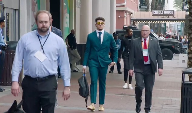 Patrick Mahomes marked 'a real psychopath' for his Super Bowl suit before the bosses face Philadelphia Eagles