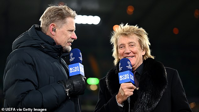 Sir Rod Stewart, 80, admits that he had a couple 'when he leaves the sports panel of CBS in stitches and dances in TNT Sports before the crash of the Celtic Champions League with Bayern Munich