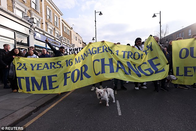 Tottenham fans protest in their thousands against Daniel Levy ahead of Man United Shock, while asking for the exit of the besieged president