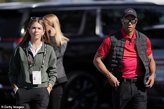 Tiger Woods makes the first public appearance since his mother's death when he goes out with Kai Trump