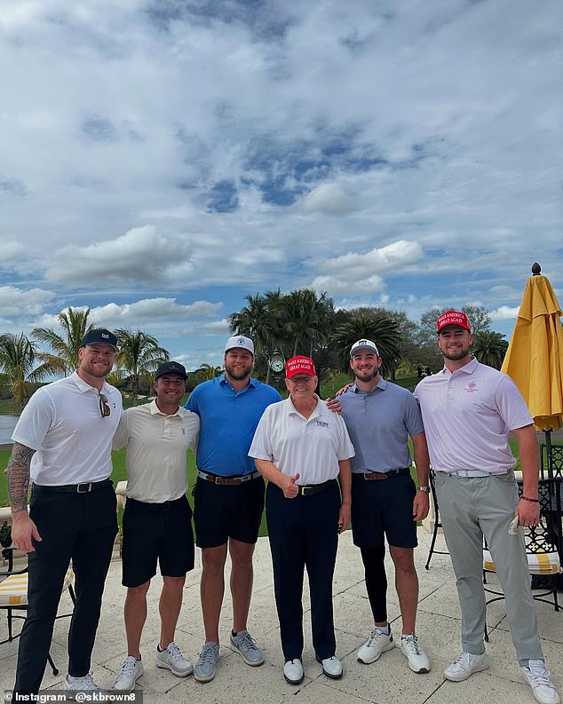 Bills's stars celebrate presidents day playing golf with Donald Trump … but 'disappointed' fans are boiling