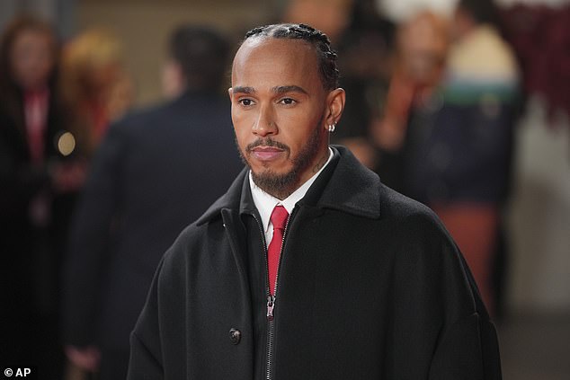 Lewis Hamilton joins Christian Horner and his wife Geri on the red carpet while celebrating the 75th birthday one at the O2 Arena in London