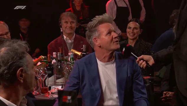 Gordon Ramsay has its microphone cut in the 75th Birthday event of Formula One while opposing the controversial new 'oath rules' of the sport.