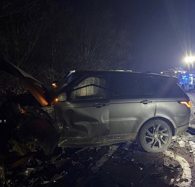 The Wrexham star and the son of the Premier League legend share photos of horror of the car accident that “my life could have changed drastically”