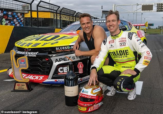 The presenter of the dawn and former Olympic Matt Shirvington shows that he still has a rhythm of burn in an incredible race against a v8 supercar