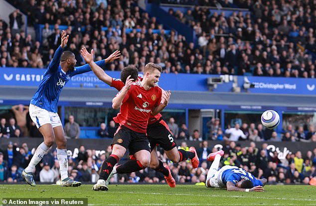 Fans react to the decision of Var “shameful”, since Everton is denied a late penalty against the united man after the referee had given him