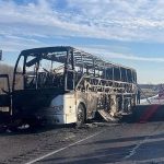 The university basketball team bolds after burning the way home from the road game