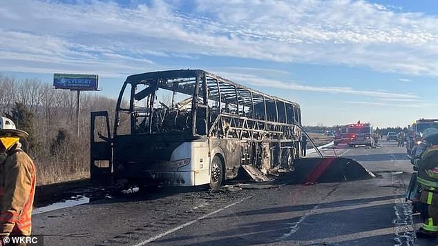 The university basketball team bolds after burning the way home from the road game