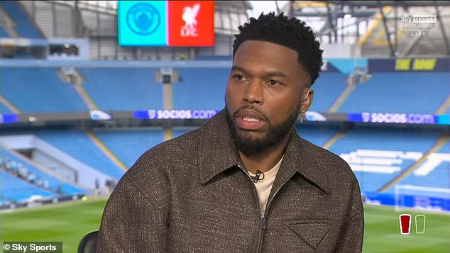 Daniel Sturridge becomes uncomfortable live in Sky Sports during Liverpool's victory over Man City, since presenter David Jones is forced to correct it