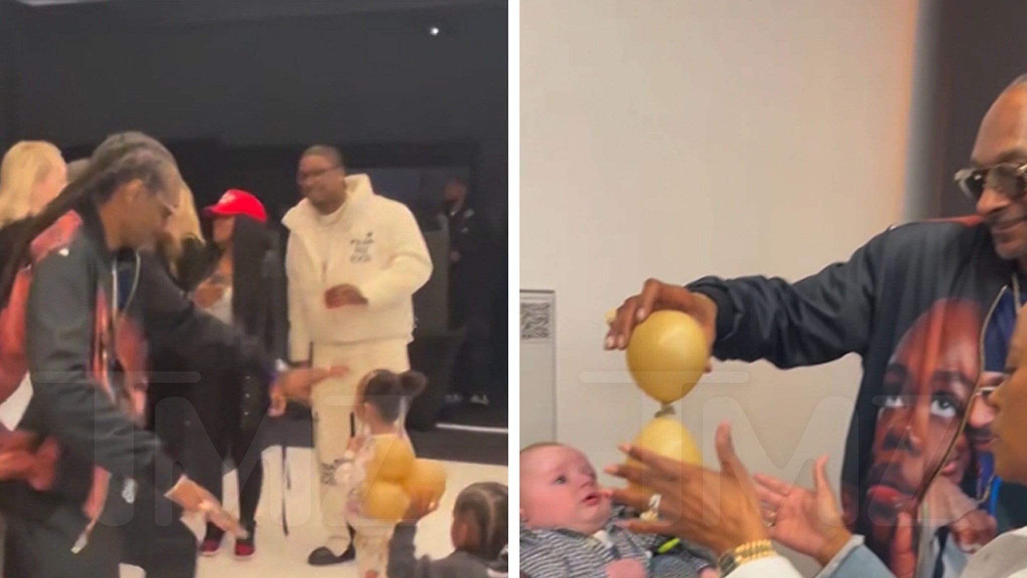 Snoop Dogg dances with grandchildren at the start event on video