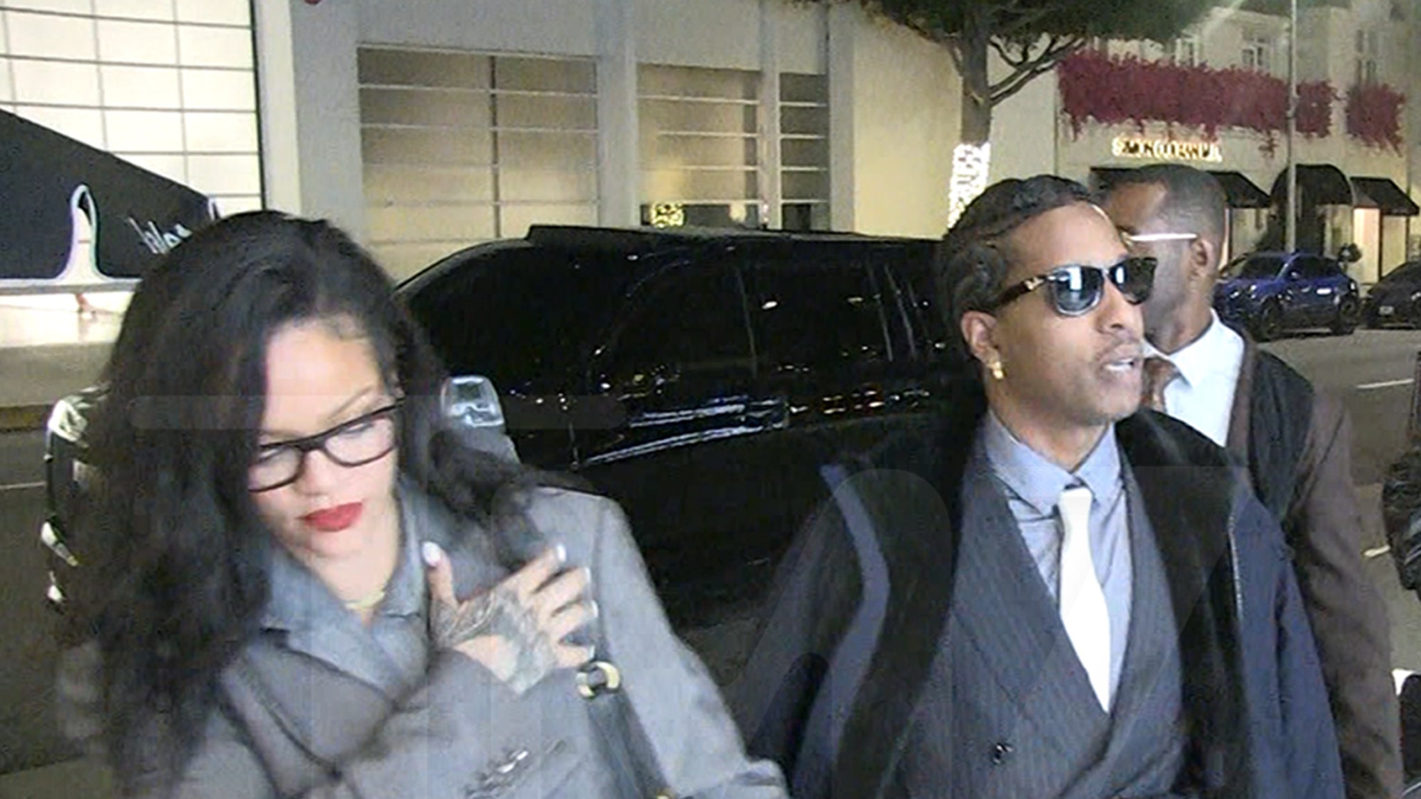 A $ AP Rocky and Rihanna celebrate a court victory at dinner in Beverly Hills