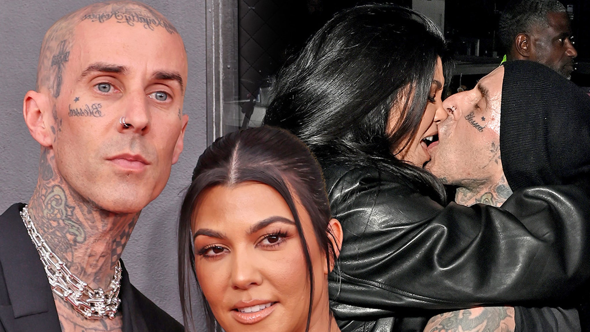 Kourtney Kardashian, Travis Barker Make Out at Fanduel Super Bowl Bash