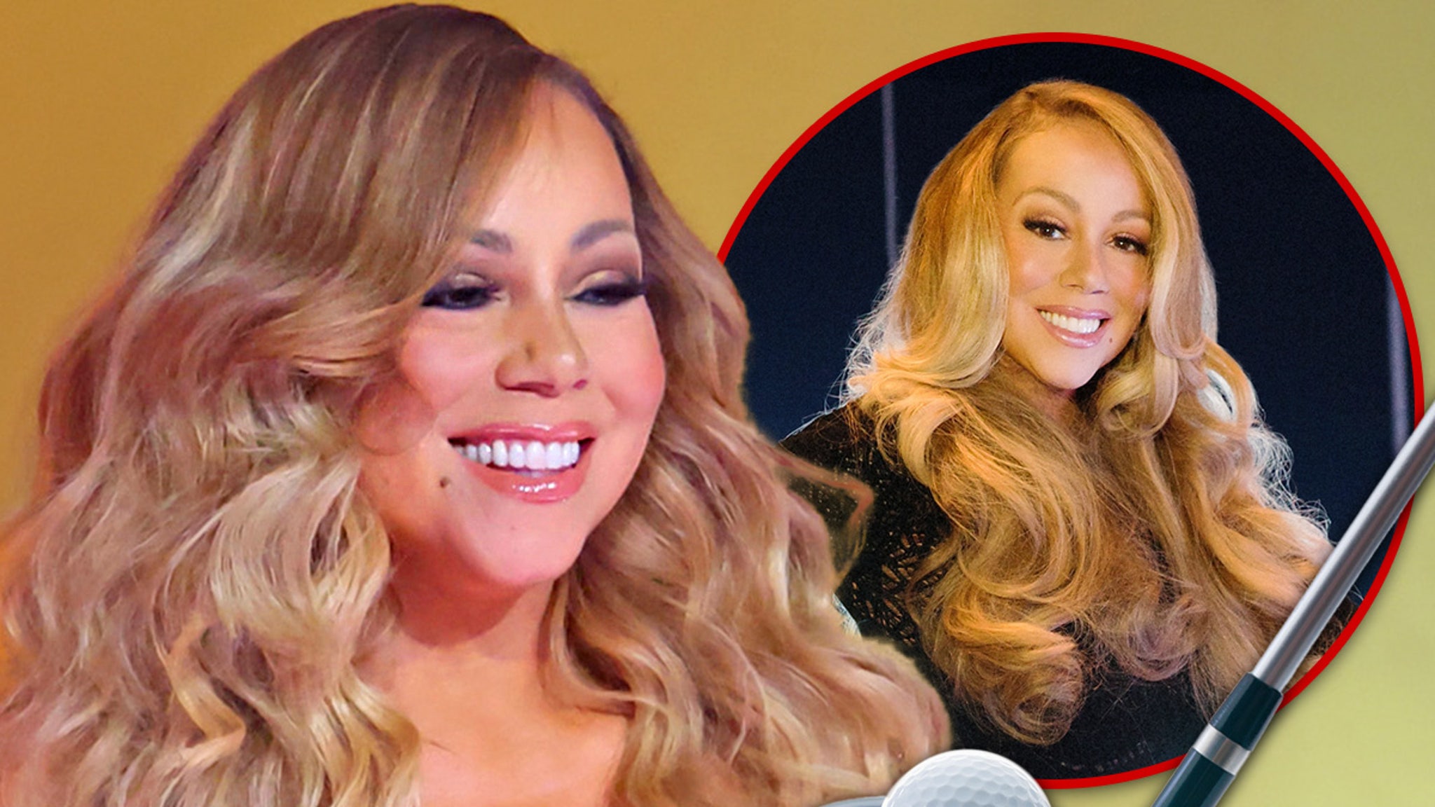 Mariah Carey wears a glowing mesh top, leggings to the top golf in Las Vegas