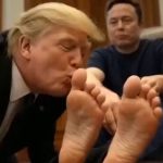 Donald Trump sucks Elon Musk's toes in AI video in DC corridors