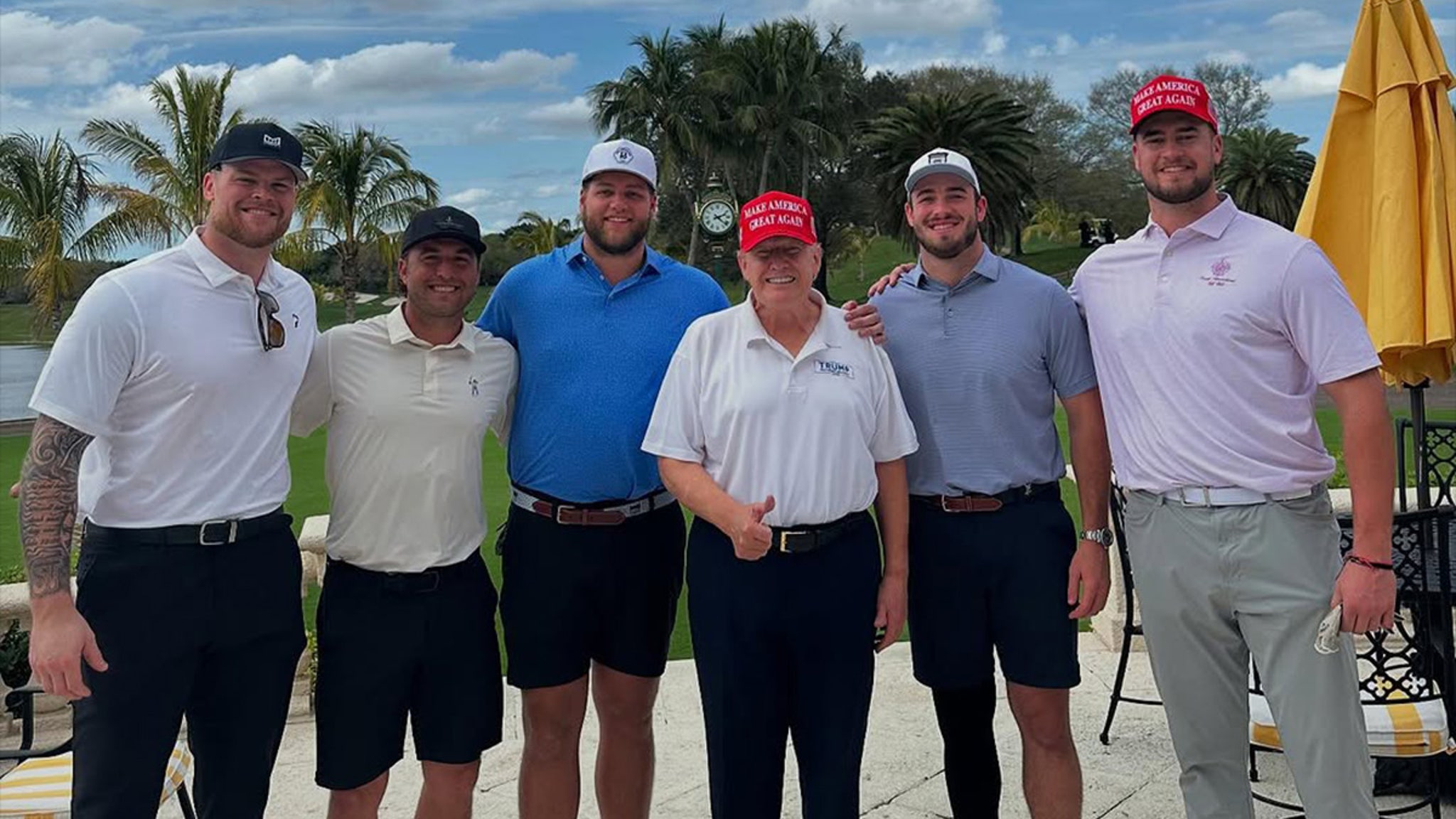 Donald Trump Golfs with Buffalo Bills players on the Presidential Day