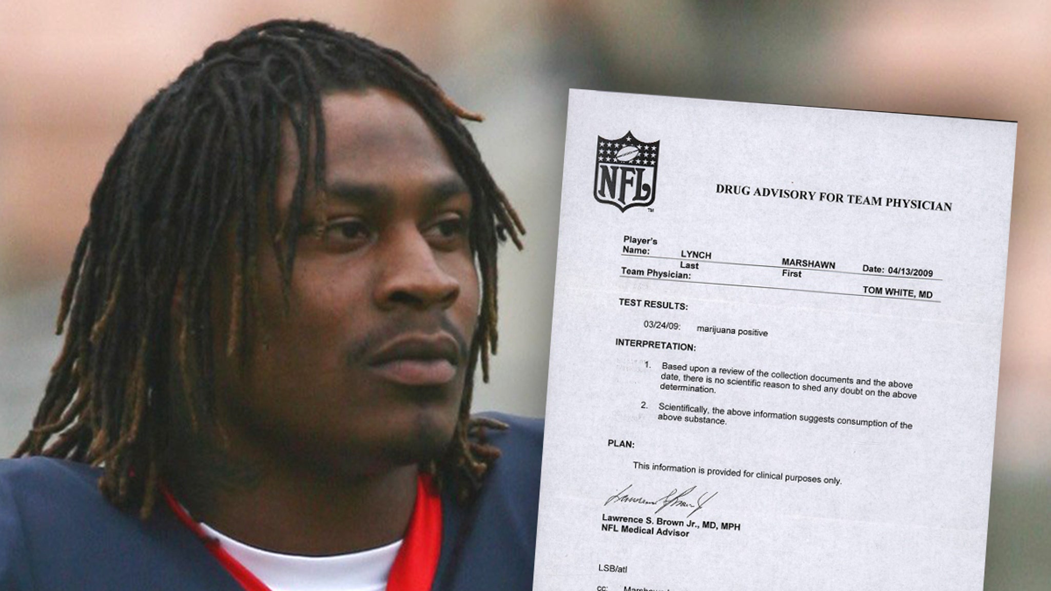 Marshawn lynch failed drug test letter hits auction block, appeared for weeds