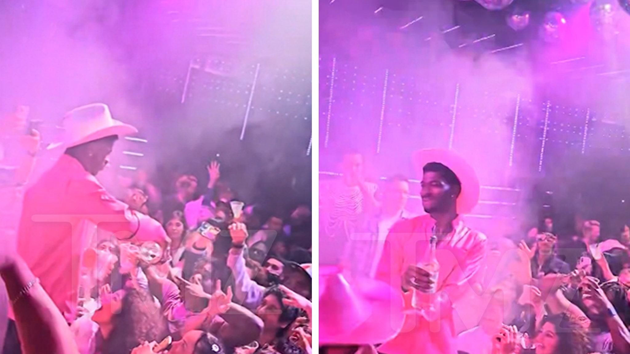 Lil NAS X pours into the mouths of the fans at the release party album