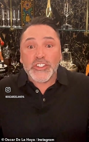 Joe Rogan hit Oscar de la Hoya for refusing to allow sports legend in the podcast after saying that he was 'out of the rails' and had 'false abdominals'