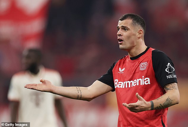 Granit Xhaka takes Swipe to Michael Oliver for giving Bayern a penalty against Leverkusen and insists that he would never have happened in England