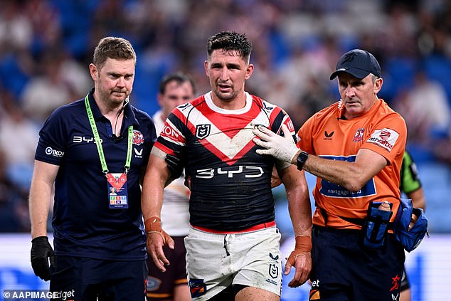 The roosters suffer an early injury blow as a star striker involved in a chief collision at rest with Sydney teammate