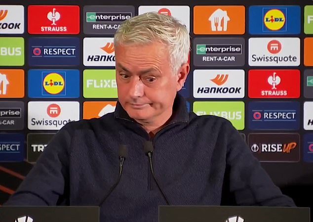 The hilarious moment José Mourinho pretends to fall asleep at a press conference while visibly frustrated with a long question