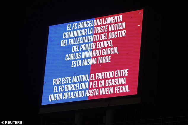 Barcelona vs Osasuna postponed after a tragedy that involves a person close to the costumes of LaLiga giants