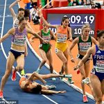 Dutch Runner is knocked out in the cold Fall after breaking his head on the track in the Indoor European Championship