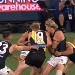 Kane Curnes asks the Richmond star to 'improve it' while attacking the striker experienced for the reckless act during Carlton's clash