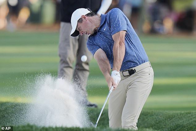 Rory Mcilroy struggles to stay in the players championship in the middle of strong winds