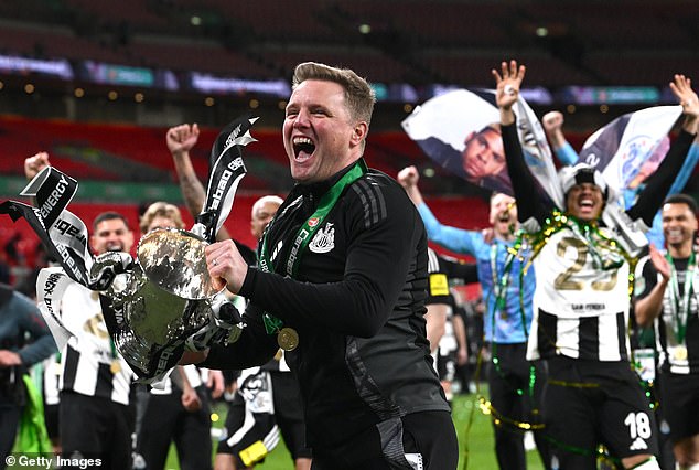 Eddie Howe Emotional contains the tears while paying tribute to her late mother after ending the drought of Newcastle's domestic trophy in the Carabao Cup final