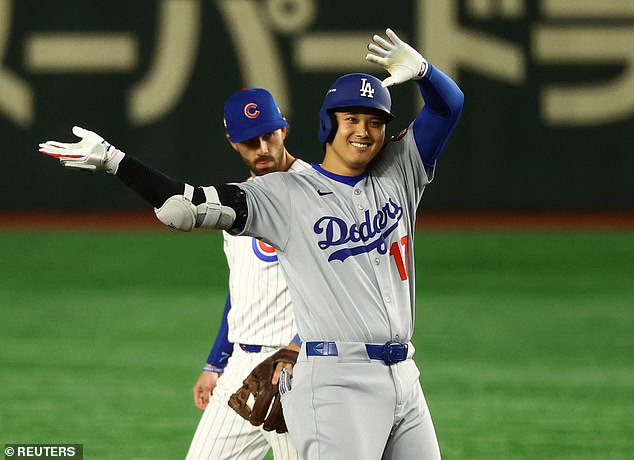 Shohei Ohtani Slugs World Series Champion Dodgers to easily win on puppies to open the season in Japan