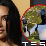 Kim Kardashian is cozy with Tesla robot in the new photo shoot