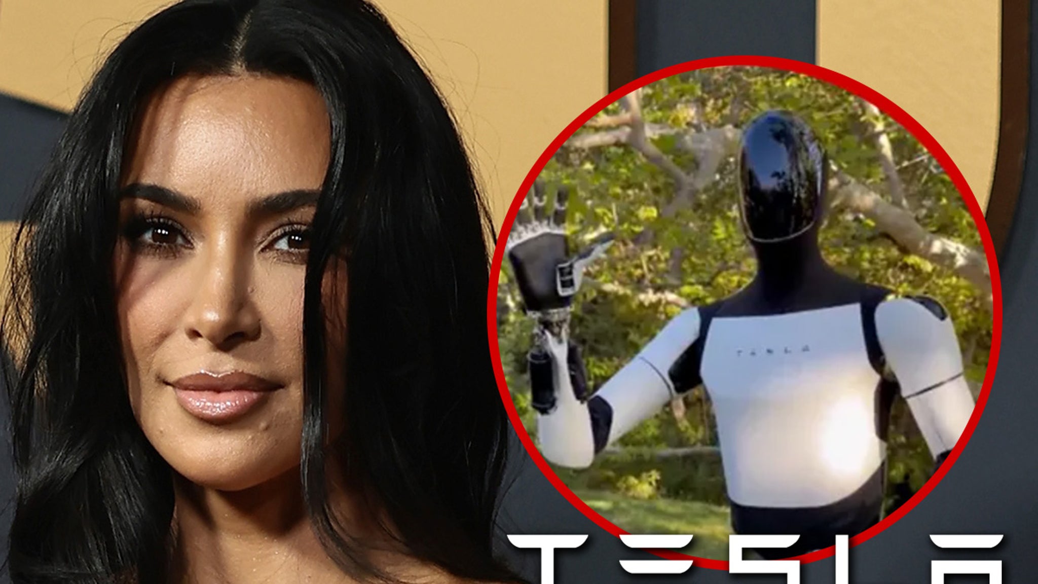 Kim Kardashian is cozy with Tesla robot in the new photo shoot